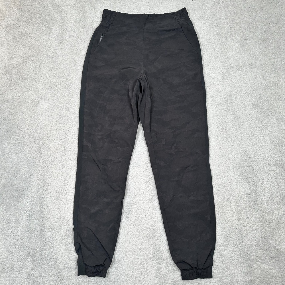 Athleta Brooklyn Camo Lined Jogger Pants‎ Black Lux 2 Sport Casual Travel EUC